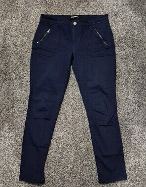 Express Dark Navy Legging Jeans with Zip Pocket Detail